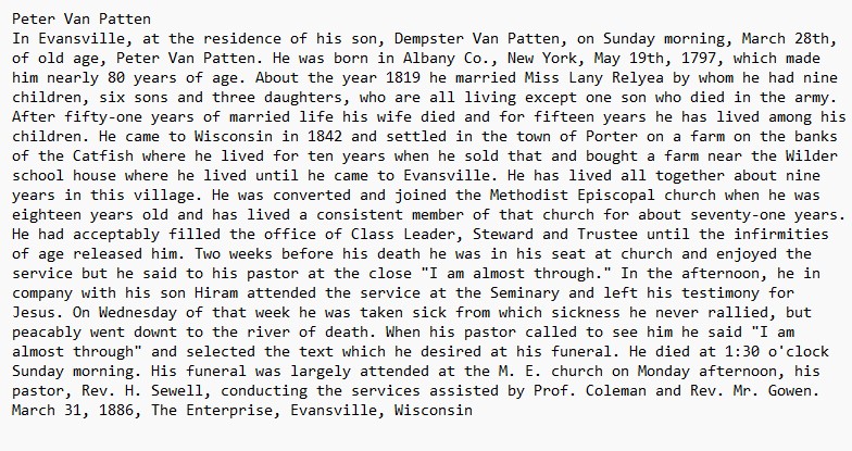 Obituary
Peter Van Patten